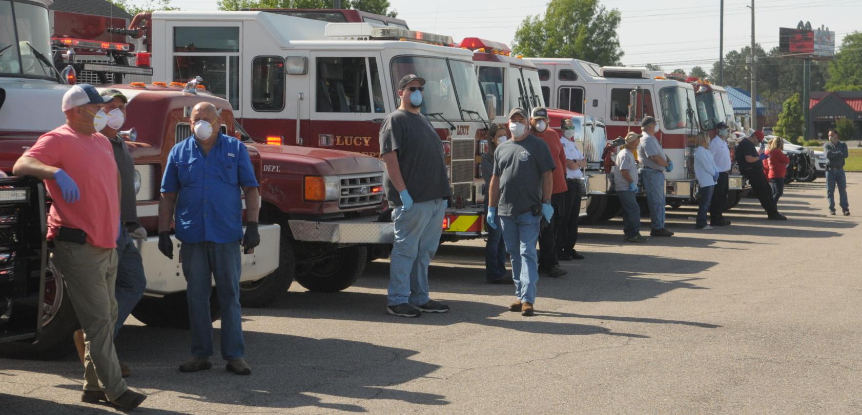 First responders give rolling salute to local health care workers
